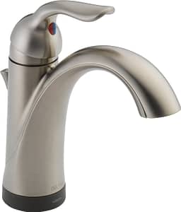 Delta Faucet Lahara Single Hole Bathroom Faucet Brushed Nickel, Touchless Bathroom Faucet
