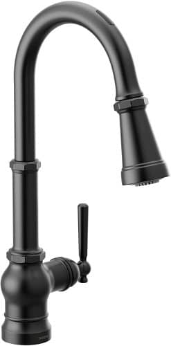 Paterson Smart Touchless Pull Down Sprayer Kitchen Faucet with Voice Control and Power Boost, Matte Black