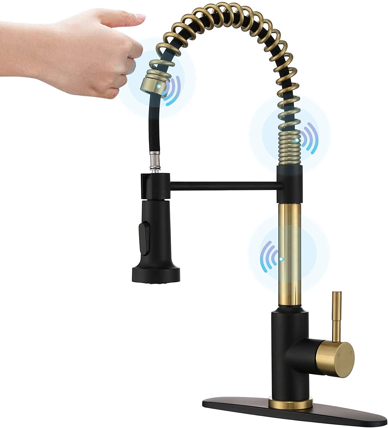 ARRISEA Touch on Single Handle Pull Out Sprayer Kitchen Sink Faucet